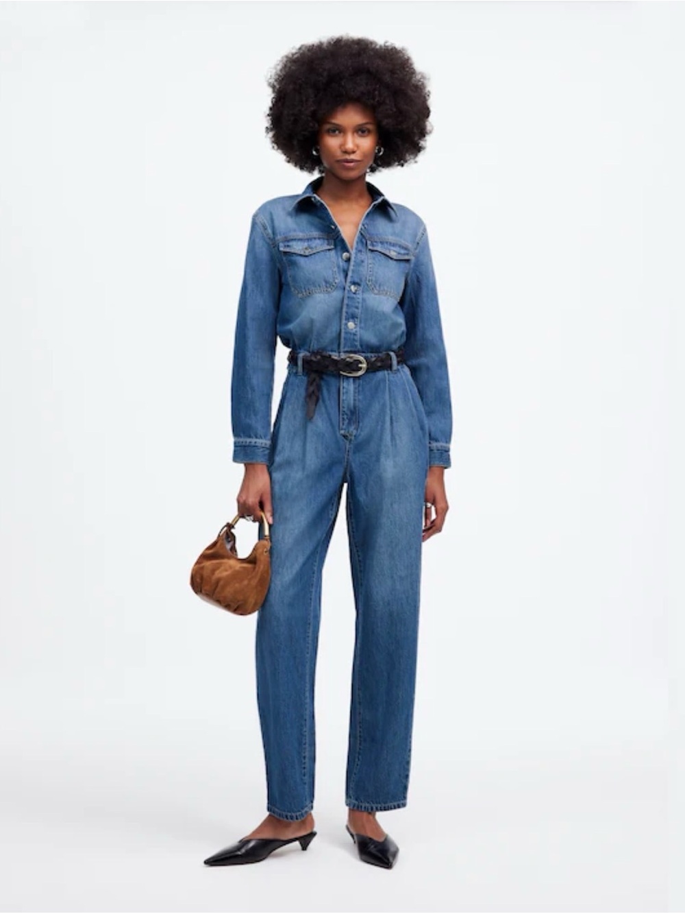 Madewell Pleated Barrel- Leg Jumpsuit